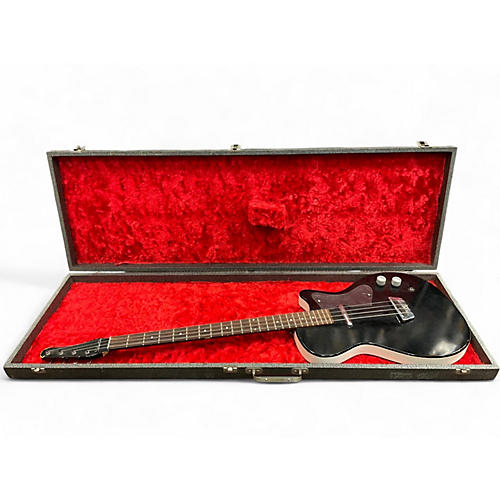 Vintage 1960s Silvertone 1444 Black Electric Bass Guitar Black