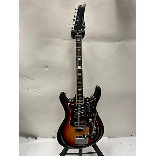 Silvertone Vintage 1960s Silvertone 1445 Sunburst Solid Body Electric Guitar Sunburst