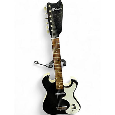 Vintage 1960s Silvertone 1448 Black Solid Body Electric Guitar
