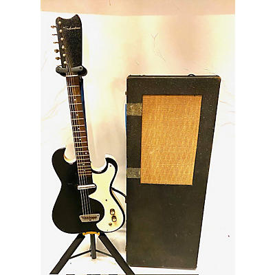 Silvertone Vintage 1960s Silvertone 1448 Guitar And Amp Case Black Solid Body Electric Guitar