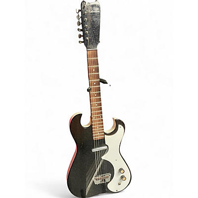 Vintage 1960s Silvertone 1448 Guitar and Amp Case black sparkle Solid Body Electric Guitar