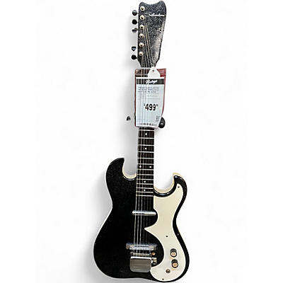 Vintage 1960s Silvertone 1448 black sparkle Solid Body Electric Guitar