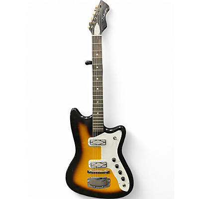 Vintage 1960s Silvertone 1486 Bobcat Sunburst Solid Body Electric Guitar