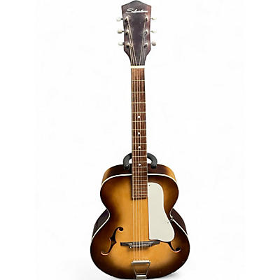 Vintage 1960s Silvertone Archtop Natural Acoustic Guitar