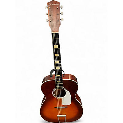 Vintage 1960s Silvertone H-615 2 Color Sunburst Acoustic Guitar