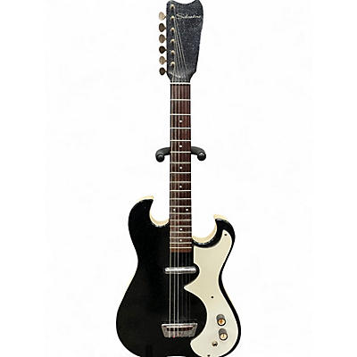 Vintage 1960s Silvertone MODEL 1448 AMP IN CASE Black and White Solid Body Electric Guitar