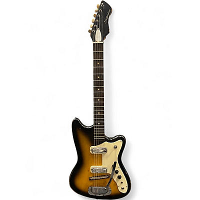 Vintage 1960s Silvertone Silouette sunburst Solid Body Electric Guitar