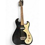 Vintage 1960s Silvertone St Style Black and White Solid Body Electric Guitar Black and White