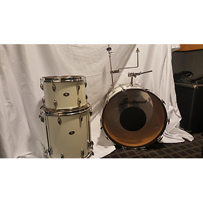 Vintage 1960s Slingerland 3 piece Gene Krupa Deluxe Outfit White Drum Kit