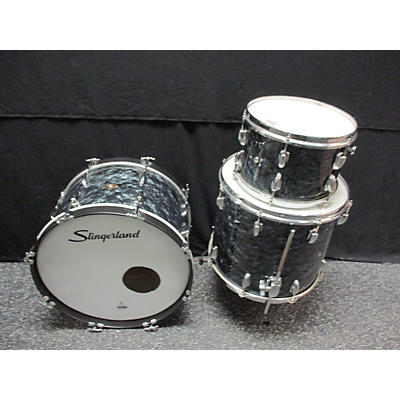 Vintage 1960s Slingerland 3 piece Sound King BLACK DIAMOND PEARL Drum Kit