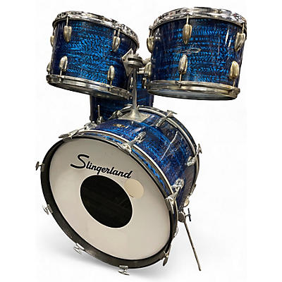 Vintage 1960s Slingerland 4 Piece 4-PIECE DRUM SET Blue Onyx Drum Kit