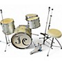 Vintage 1960s Slingerland 4 Piece 4 Piece Drum Set Silver Sparkle Drum Kit Silver Sparkle