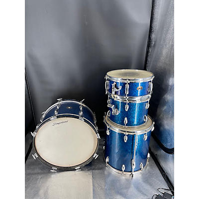 Vintage 1960s Slingerland 4 piece 4 Piece Kit Blue Sparkle Drum Kit