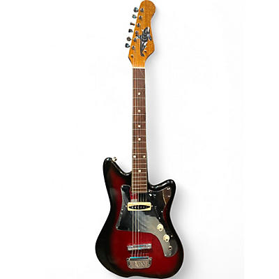 Vintage 1960s Teisco 1 PICKUP 2 Color Sunburst Solid Body Electric Guitar