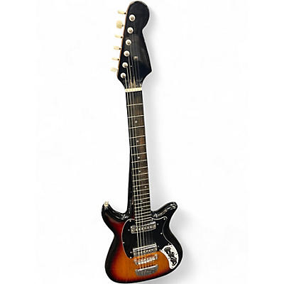 Vintage 1960s Teisco 559-1405 Vintage Sunburst Solid Body Electric Guitar