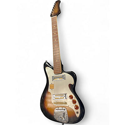 Vintage 1960s Teisco Audition Vintage Sunburst Solid Body Electric Guitar