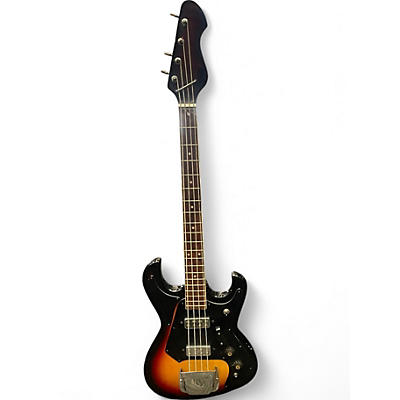 Vintage 1960s Teisco Bison Bass 2 Color Sunburst Electric Bass Guitar