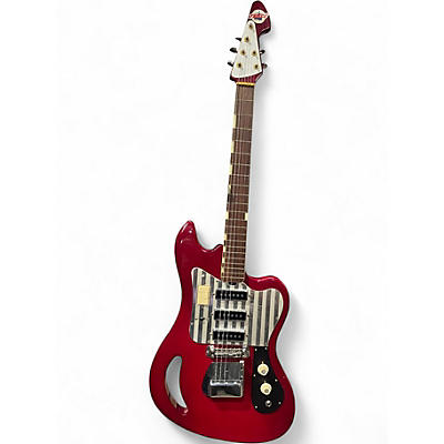 Vintage 1960s Teisco DEL REY Candy Apple Red Solid Body Electric Guitar