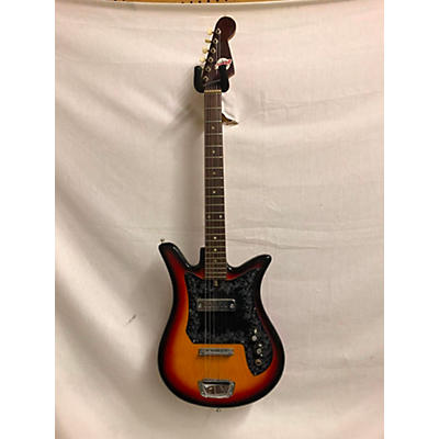 Teisco Vintage 1960s Teisco DEL REY Sunburst Solid Body Electric Guitar