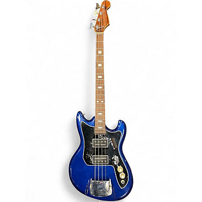 Vintage 1960s Teisco EB120 electric blue Electric Bass Guitar