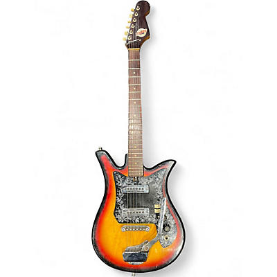 Vintage 1960s Teisco ET-200 TULIP SUNBURST Solid Body Electric Guitar
