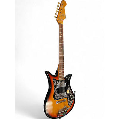 Vintage 1960s Teisco ET-200 Tobacco Sunburst Solid Body Electric Guitar