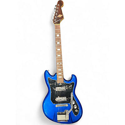 Vintage 1960s Teisco ET-220 Royal Blue Solid Body Electric Guitar