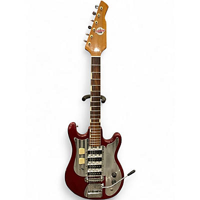 Vintage 1960s Teisco WG-4L Red Solid Body Electric Guitar