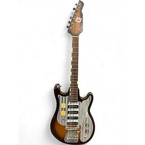 Vintage 1960s Telsco WG-4L Tobacco Sunburst Solid Body Electric Guitar Tobacco Sunburst