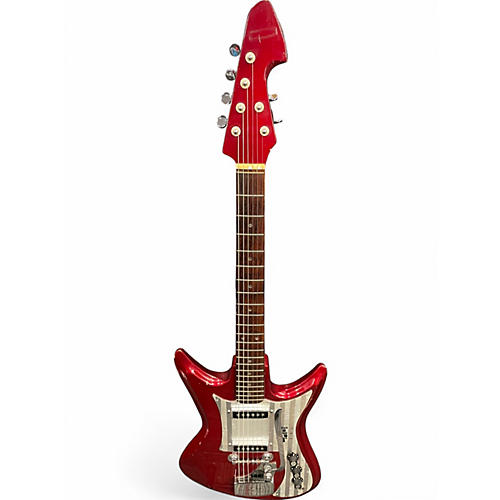 Vintage 1960s Tiesco ET-230 RED Solid Body Electric Guitar RED