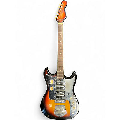 Vintage 1960s Tiesco et440 3 Tone Sunburst Solid Body Electric Guitar
