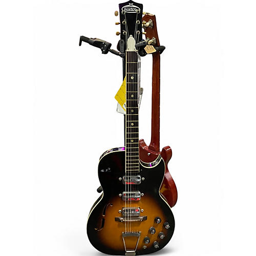 Vintage 1960s Truetone Speed Demon Sunburst Solid Body Electric Guitar Sunburst