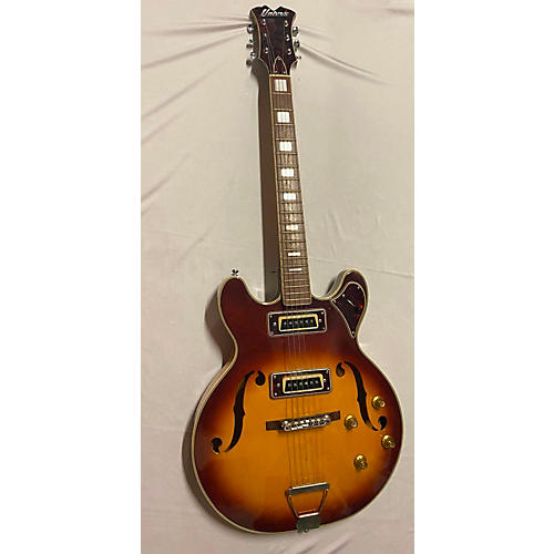 Univox Vintage 1960s Univox Semi Hollow Archtop Sunburst Hollow Body Electric Guitar Sunburst