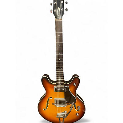 Vintage 1960s Yamaha SA-30T 2 Tone Sunburst Hollow Body Electric Guitar