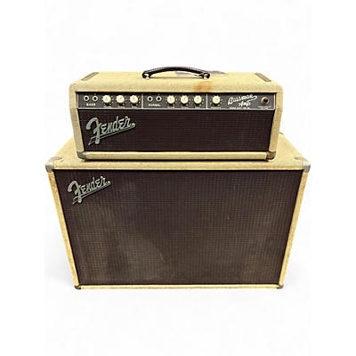 Vintage 1962 Fender 1962 Fender Bass Man Blonde Oxblood Piggy Back Set Tube Bass Amp Head