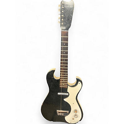 Vintage 1962 Silvertone 1448 Black Solid Body Electric Guitar