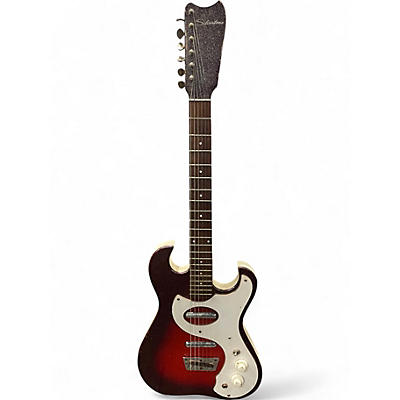 Vintage 1962 Silvertone Model 1457 Red Sparkle Solid Body Electric Guitar