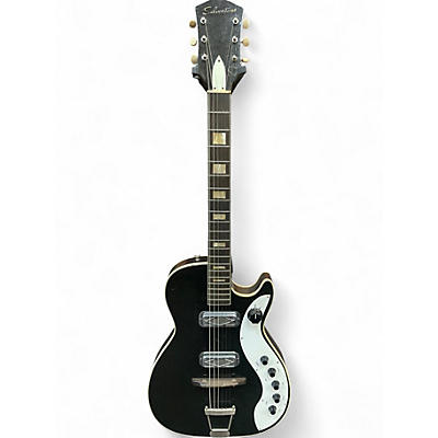 Vintage 1963 Silvertone 1420 Black Hollow Body Electric Guitar