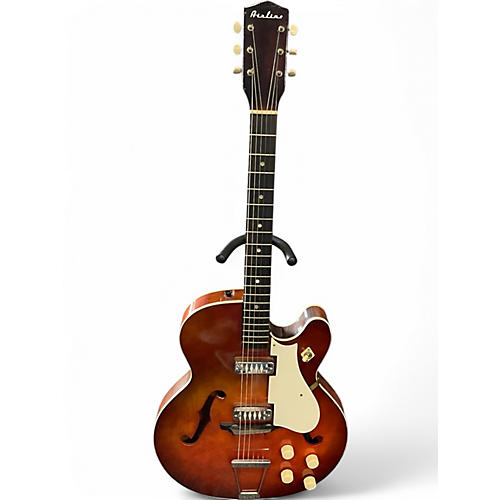 Vintage 1964 Airline F64M Brown Sunburst Hollow Body Electric Guitar Brown Sunburst