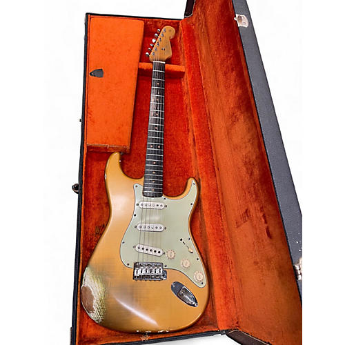 Vintage 1964 Fender American Standard Stratocaster gold refinish Solid Body Electric Guitar gold refinish