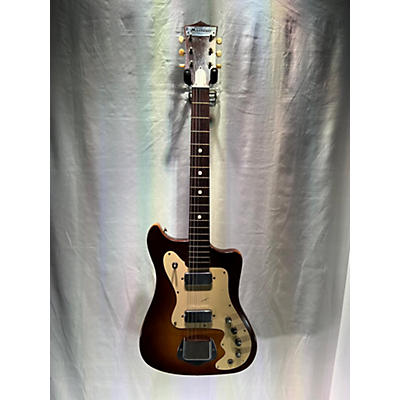 Vintage 1965 Montclair (Kay Built) K112 Vanguard Brown Sunburst Solid Body Electric Guitar