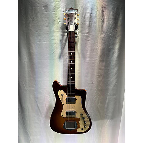 Vintage 1965 Montclair (Kay Built) K112 Vanguard Brown Sunburst Solid Body Electric Guitar Brown Sunburst