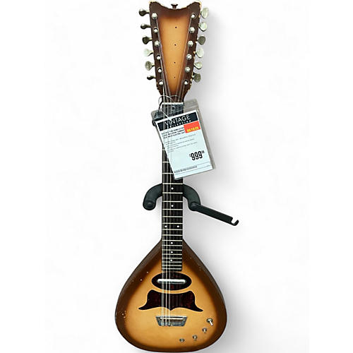 Vintage 1966 Danelectro Coral Bellzouki Sunburst Solid Body Electric Guitar Sunburst