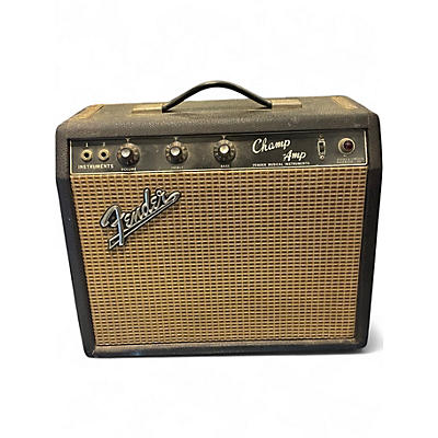 Vintage 1966 Fender 1966 fender champ black Tube Guitar Combo Amp