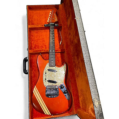 Vintage 1966 Fender Competition Mustang Burgundy Solid Body Electric Guitar