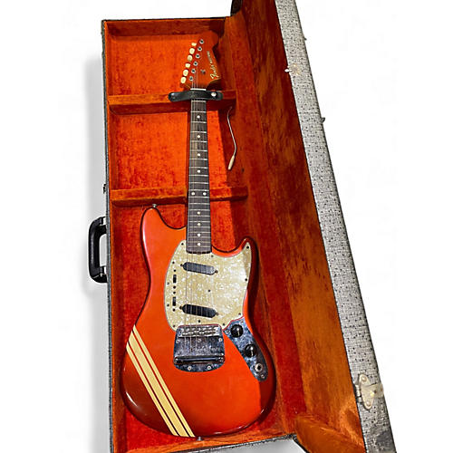 Vintage 1966 Fender Competition Mustang Burgundy Solid Body Electric Guitar Burgundy