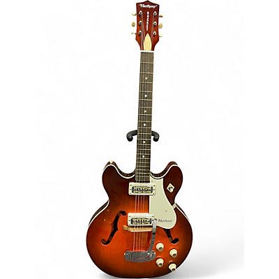 Vintage 1966 Harmony C72 2 Tone Sunburst Hollow Body Electric Guitar