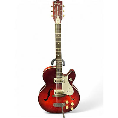 Vintage 1966 Harmony Rocket H56 RED BURST Hollow Body Electric Guitar