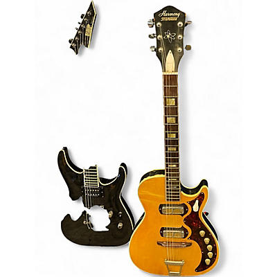 Vintage 1966 Harmony STRATOTONE NATURAL Solid Body Electric Guitar