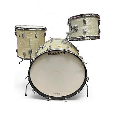 Vintage 1966 Ludwig 3 Piece Superclassic  White Marine Pearl Drum Kit